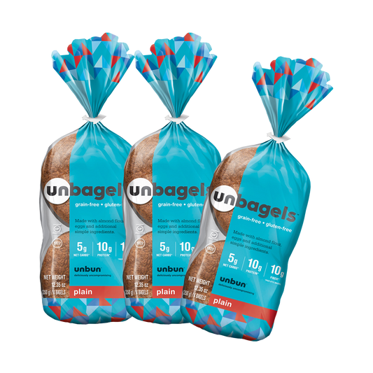 Unbun Plain Bagels - 3 Pack