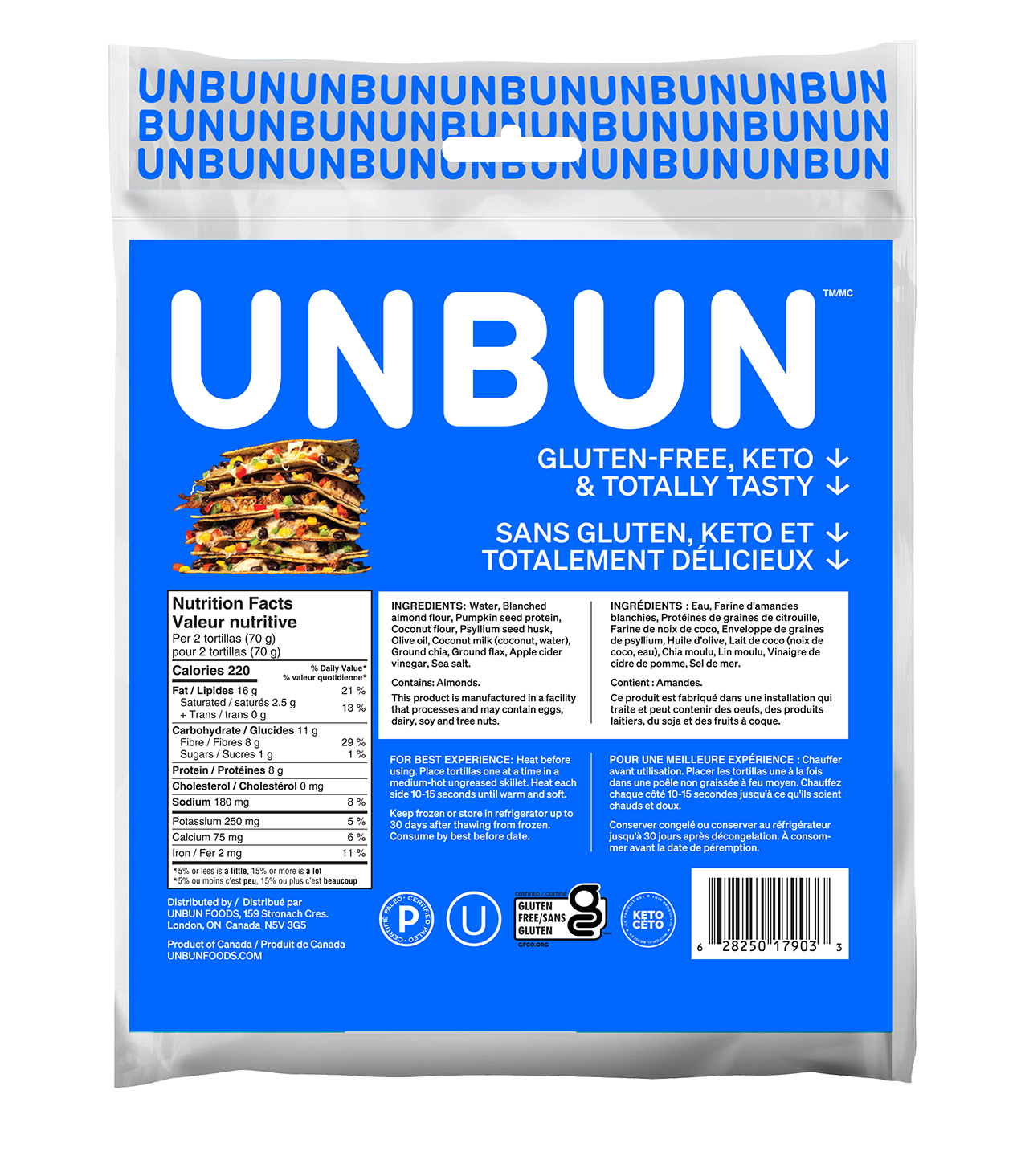 Unbun Tortillas - 4 Pack